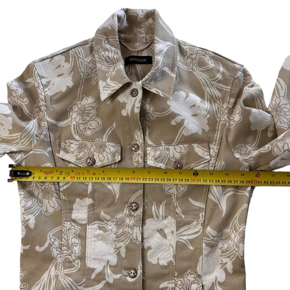 APANAGE Women's Long Sleeve Textured Floral Jacket Size 4 - Picture 7 of 14